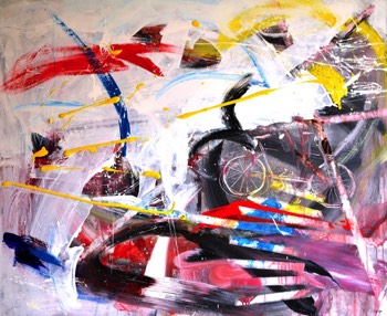 LET'S GO FOR A WALK acrylic on canvas - 1.70x2m
